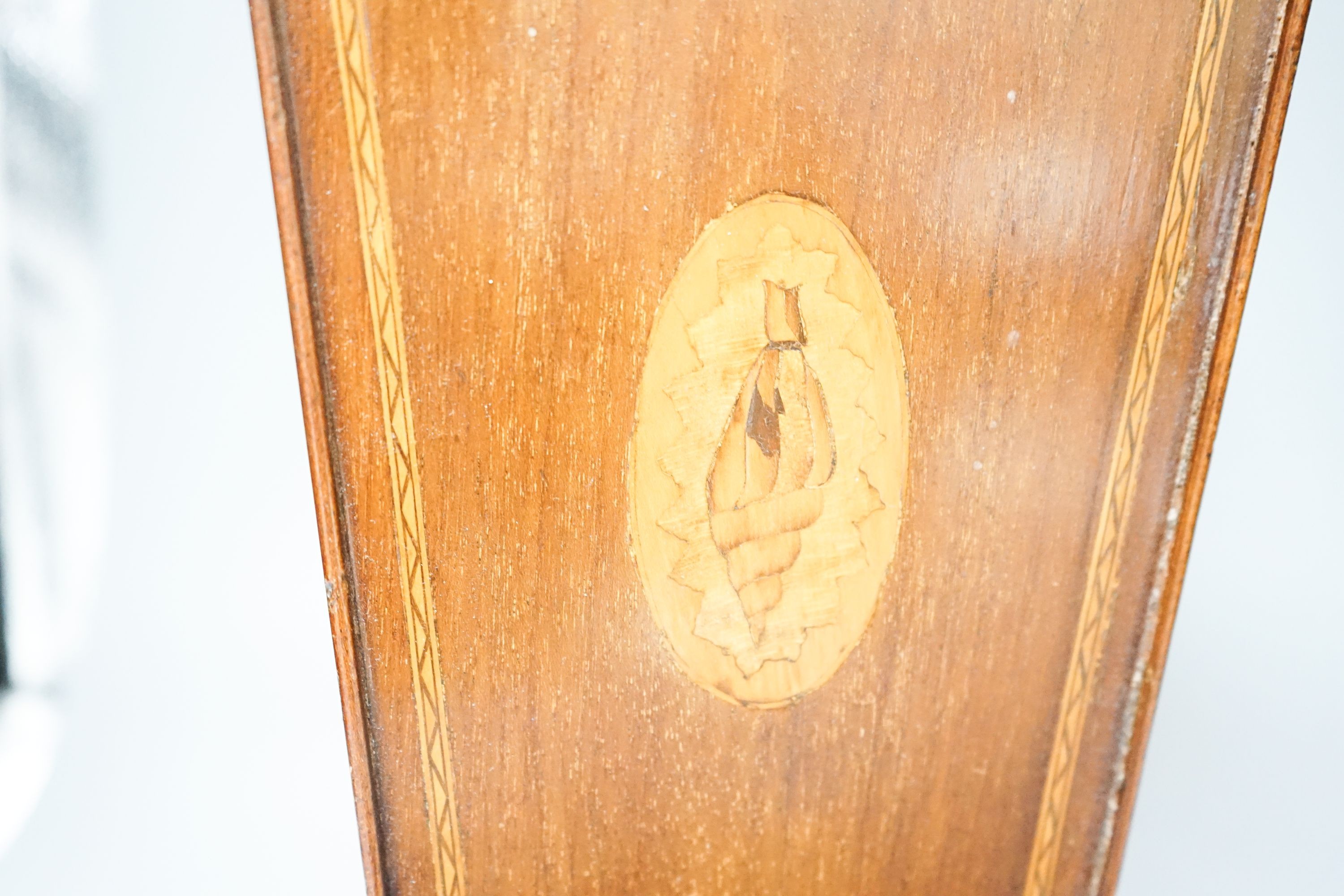 A George III inlaid mahogany candlebox 56cm